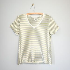 Pact Organic Softspun V-Neck Tee - striped